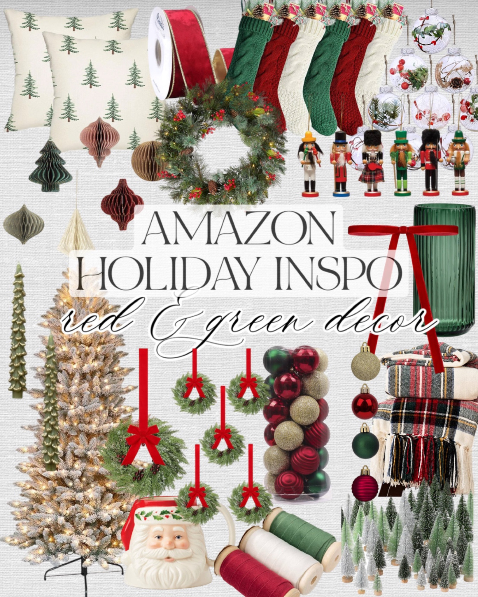 Amazon Red and green classic Christmas decor! #Founditonamazon #amazonhome #holiday #christmas #creatorfavorites2024

#LTKFindsUnder50 #LTKHoliday #LTKSeasonal