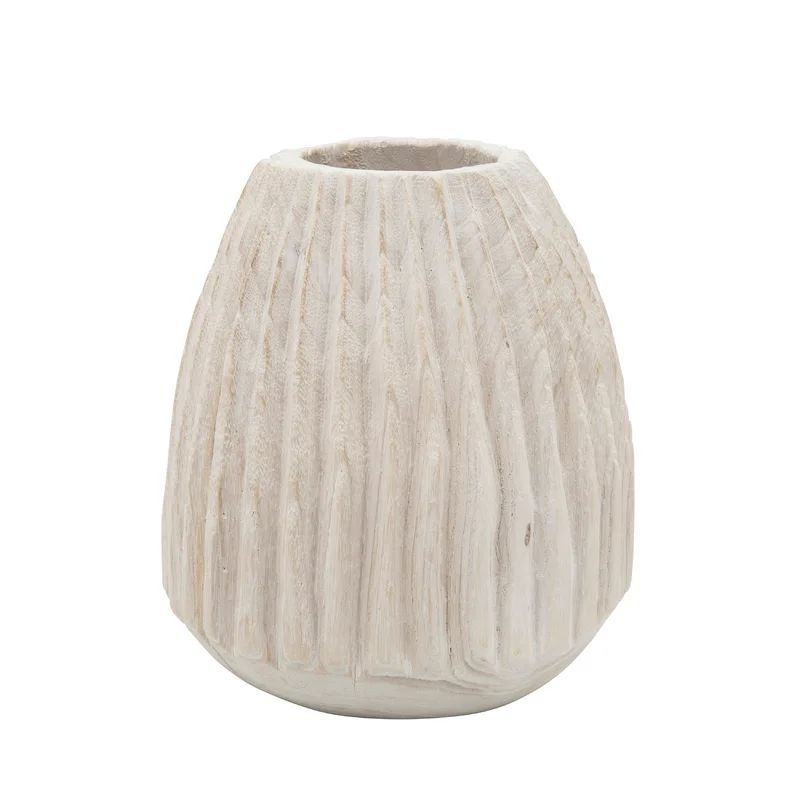 Dakota Fields 8-inch Modern Ridge Wooden Vase - A Rustic Yet Sleek Decorative Accent for Home or ... | Wayfair North America