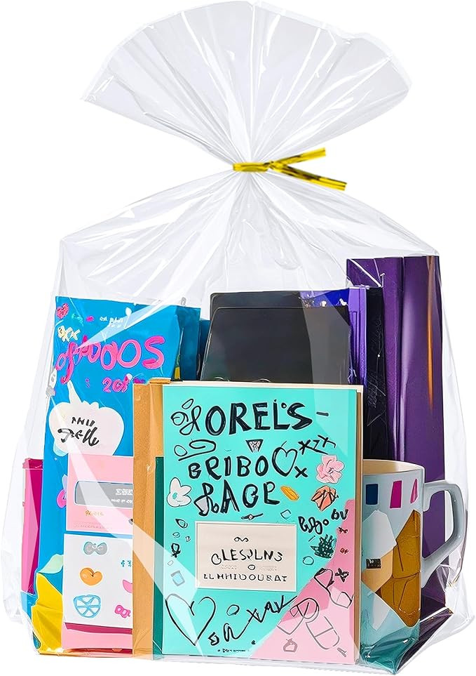 PigPotParty 12"x 16", 100Pcs Bottom Gusset Bags, Clear Plastic Cellophane Mug Treat Goodie Gift B... | Amazon (US)