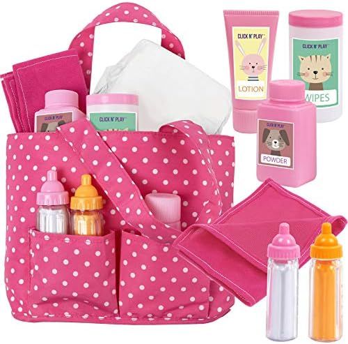 Click N' Play Baby Girl Doll Pink Soft Carrying Bag Including Cleaning Caring and Feeding Accesso... | Amazon (US)