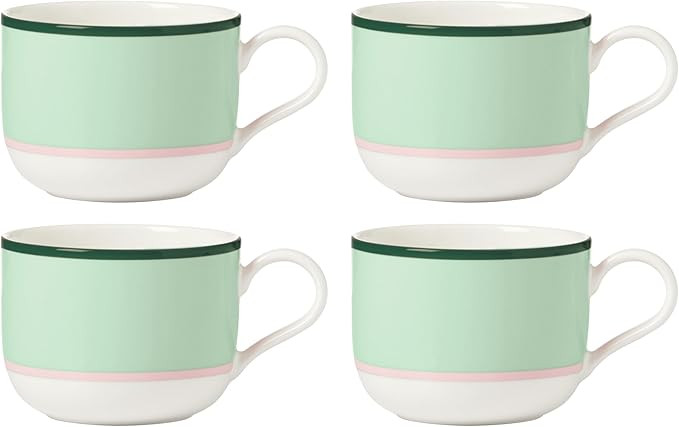 Kate Spade New York Make It Pop Mug, S/4, 3.84, Green/Pink | Amazon (US)