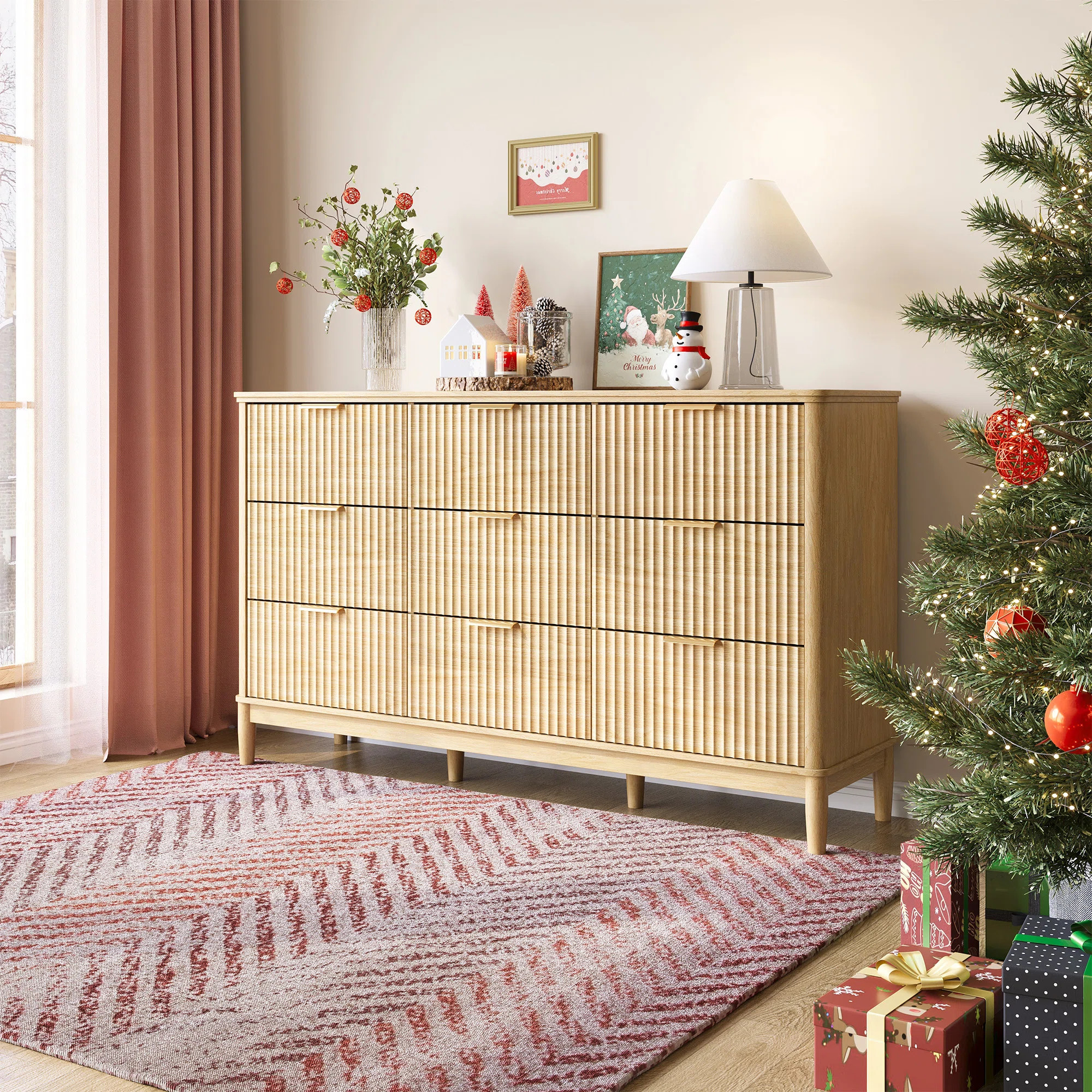 58 " 9-Drawer Dresser With Solid Wood Legs | Wayfair North America