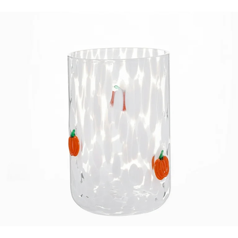 Way to Celebrate 12 fl oz Halloween Pumpkin Charm Drinking Glass, Set of 2 | Walmart (US)
