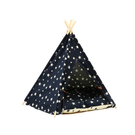Dog House Animals Pet Teepee Bed Foldable Washable Comfortable Dog Tent with Thick Cushion and Small | Walmart (US)