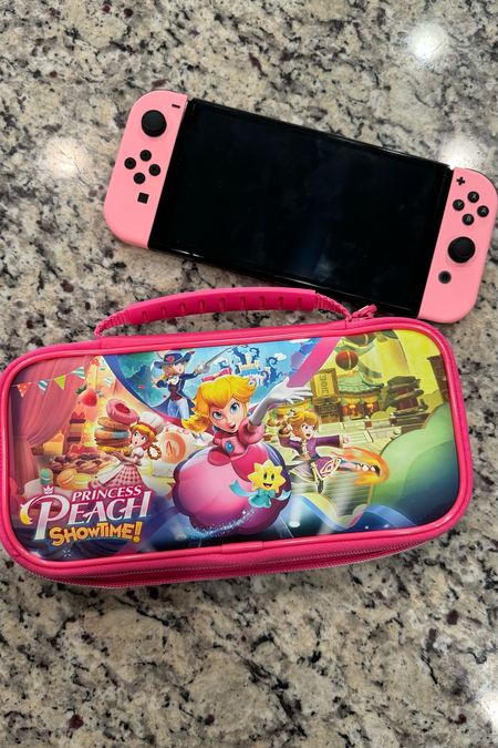 Princess Peach Showtime Nintendo Switch case and pink joycons for the Nintendo Switch! #videogames #nintendoswitchaccessories #pink