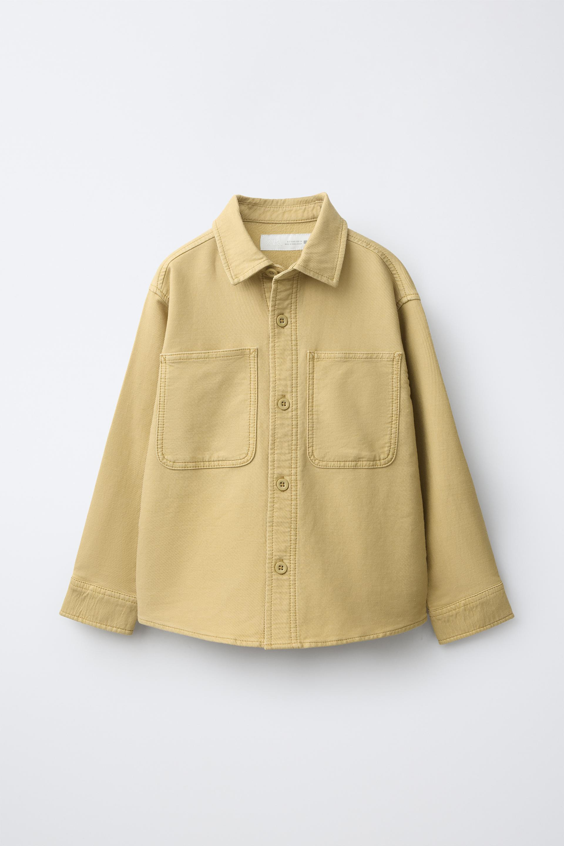 Zara - Comfort Overshirt With Pockets - Mustard - 11-12 Years (59,8 Inches) - Kids | Zara US