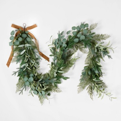 96" Christmas Extra Full Olive and Pine Garland - Threshold™ designed with Studio McGee | Target
