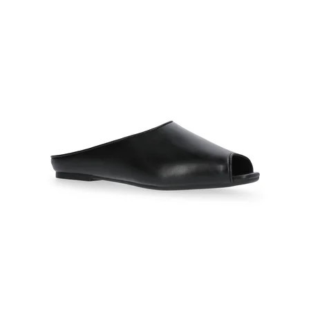 Scoop Women's Faux Leather Peep Toe Mules | Walmart (US)
