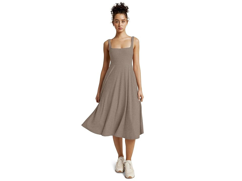 Beyond Yoga Featherweight At The Ready Square Neck Dress (Birch Heather) Women's Clothing | Zappos