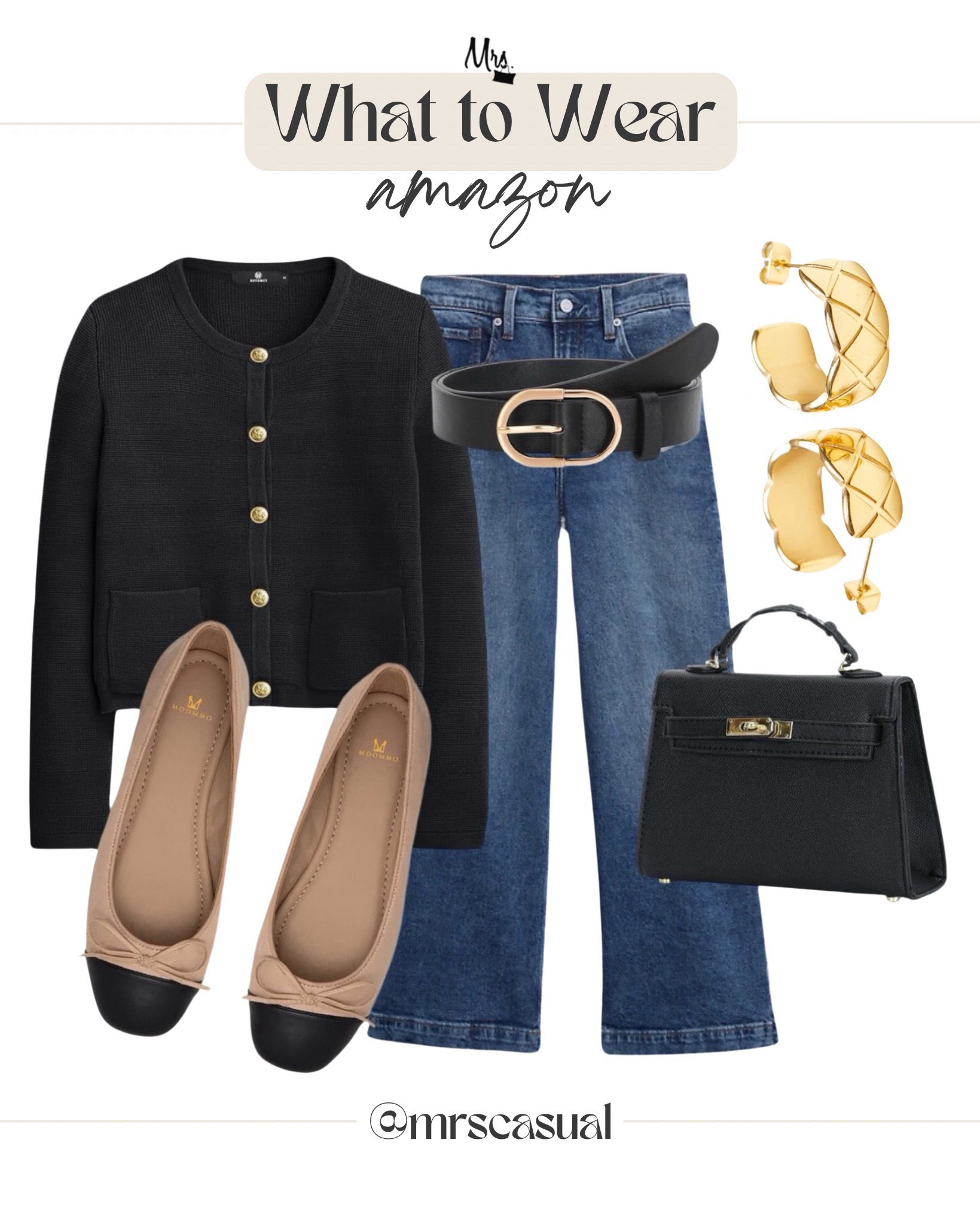 Amazon lady cardigan. Ballet flats. Wide leg jeans outfit idea 

#LTKStyleTip #LTKSeasonal #LTKFindsUnder50