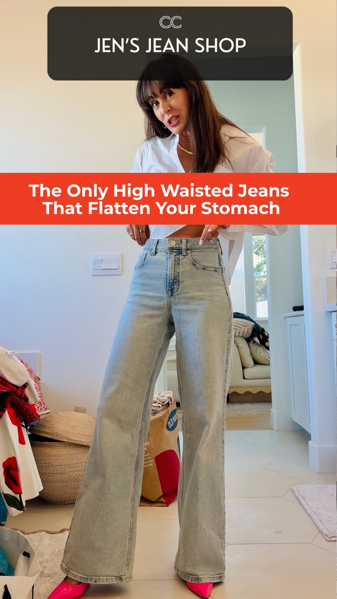 Most high-rise jeans fit over your belly button and cup your stomach accentuating any pooch you may have. 

Not these! They have a 360° shaping panel that flattens your stomach, doesn’t gap in the waist, and lifts your booty. 

Best of all they come in three sizes (petite, regular, and tall) in proportion to every body shape. 

Snag this color on sale for $79 or use my promo code to save on the other colors 

Code add  JENNIFERXSPANX or CLOSETCHOREOGRAPY20 to save on my jeans and my jewelry @Spanx @sequin