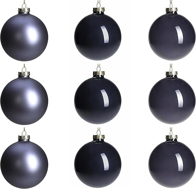 DN DECONATION Navy Blue Glass Christmas Ball Ornaments, 3.15” Hanging Christmas Baubles for Xma... | Amazon (US)