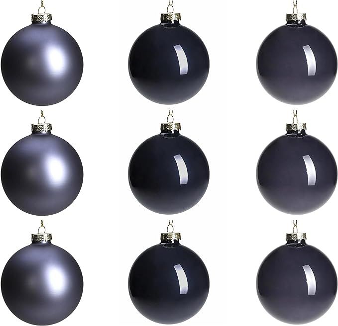 DN DECONATION Navy Blue Glass Christmas Ball Ornaments, 3.15” Hanging Christmas Baubles for Xma... | Amazon (US)