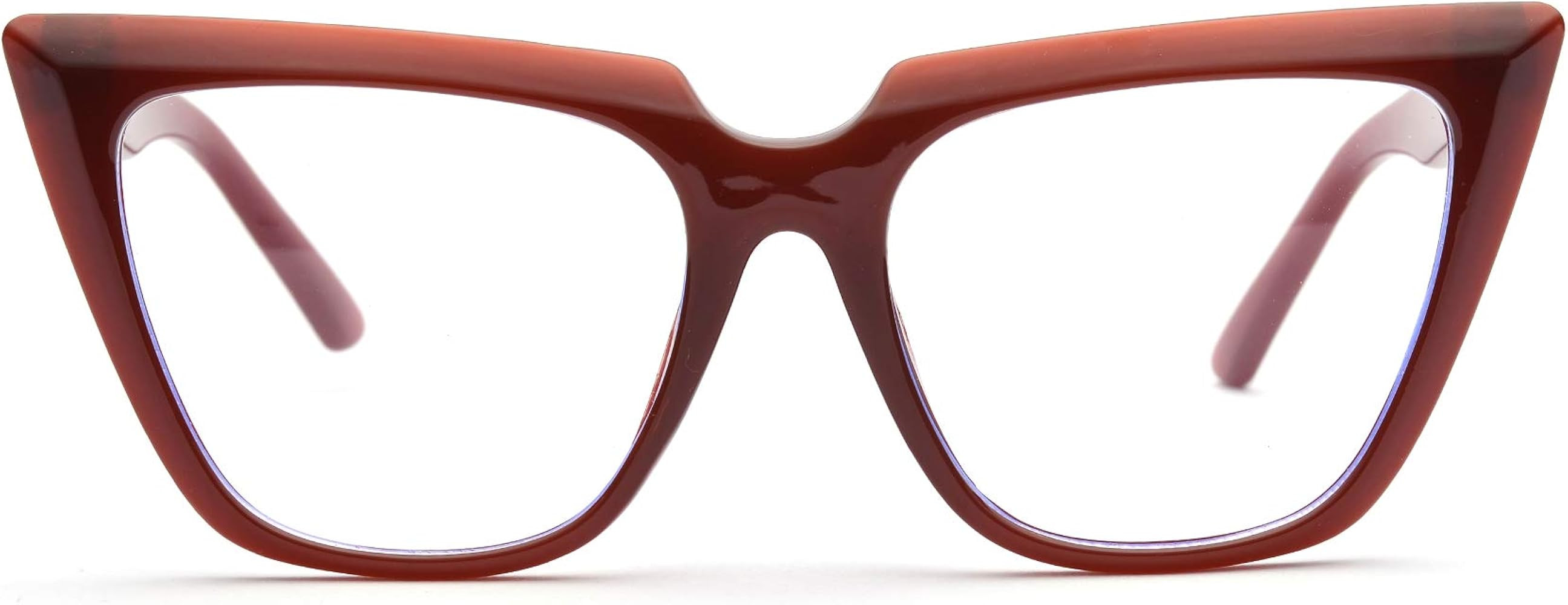 Womens Chic Oversized CatEye Blue Light Blocking Reading Glasses Big Eyeglass Frames Large lens C... | Amazon (CA)