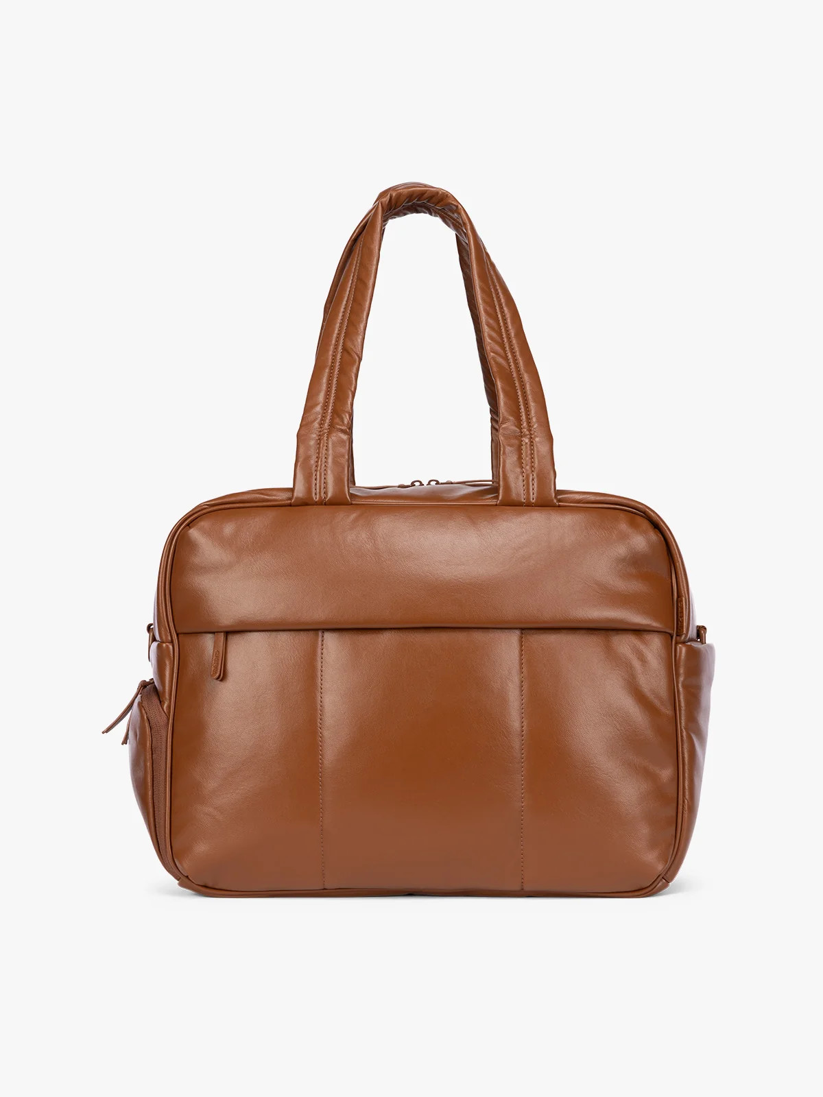 Luka Duffel in Vegan Leather in Honey Brown | CALPAK