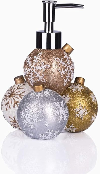 GreenDisplay Multicolor Christmas Ball Soap/Lotion Dispenser (Gold, Silver, Bronze and White Fini... | Amazon (US)