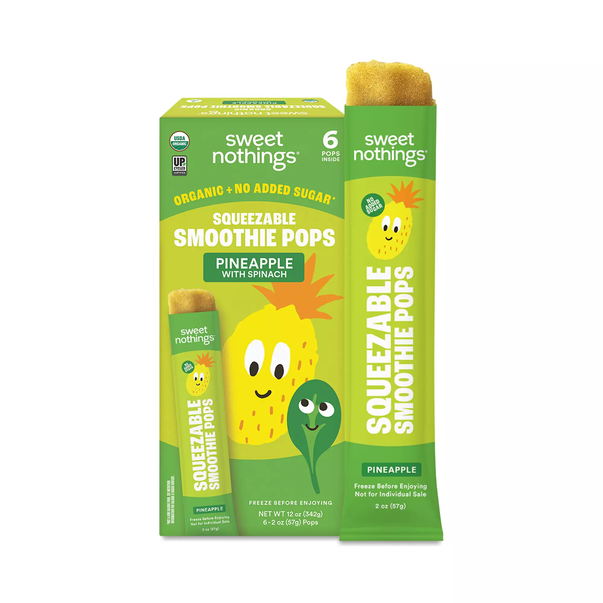 Kids Squeezable Smoothie Pops, Pineapple Spinach | Thrive Market