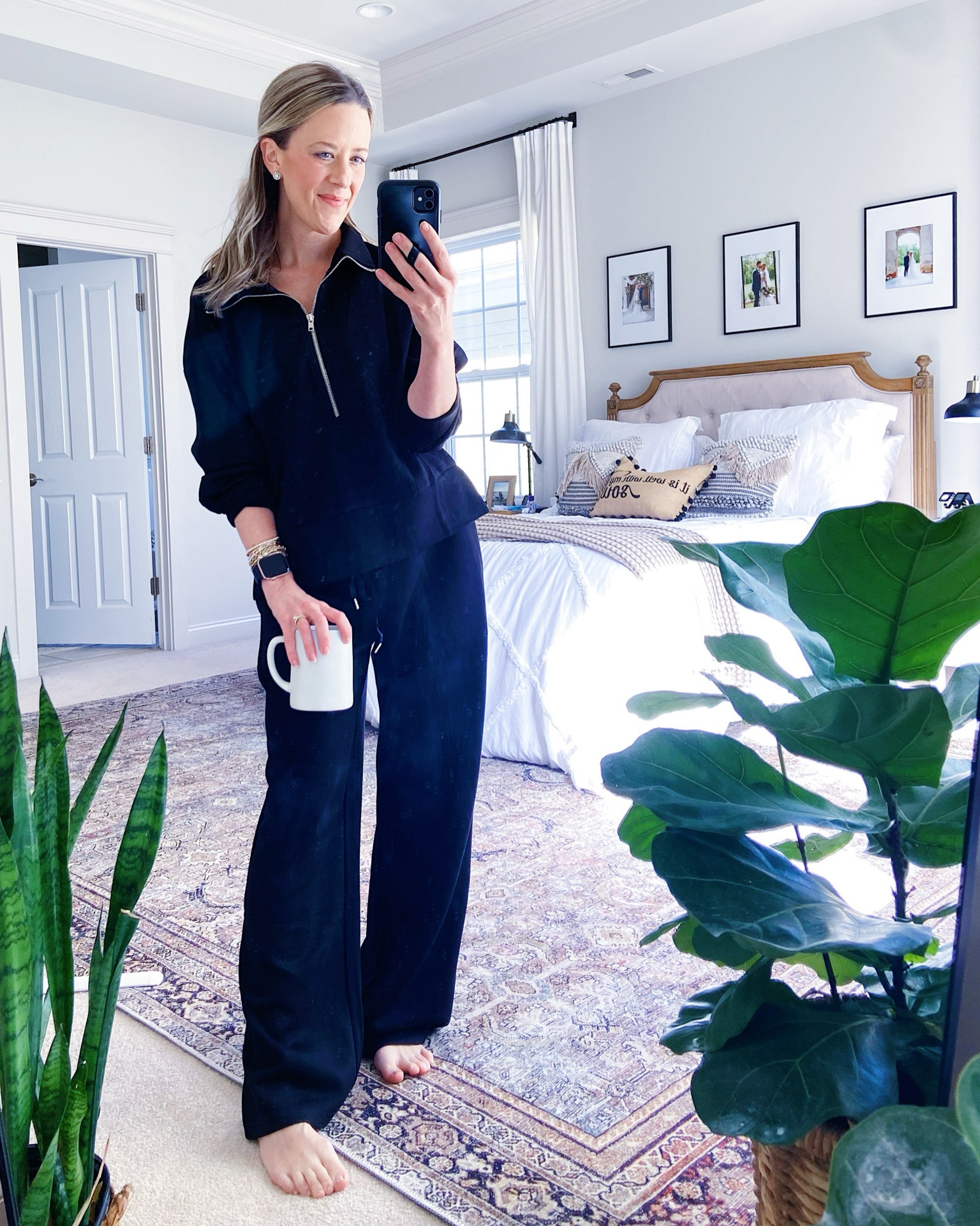 Another day another Amazon sweat set. I love a set that is cozy for him yet pulled together enough to go to dinner when my husband says let’s go grab dinner.

Elevated Mom Style | Nursing Friendly | Pumping friendly | Amazon Set | Sweats | Amazon Find | Black Set | Spanx Dupe | Had Zip Sweatshirt | Lounge Pants | Postpartum Outfit 

#LTKfindsunder50 #LTKfamily #LTKCyberWeek