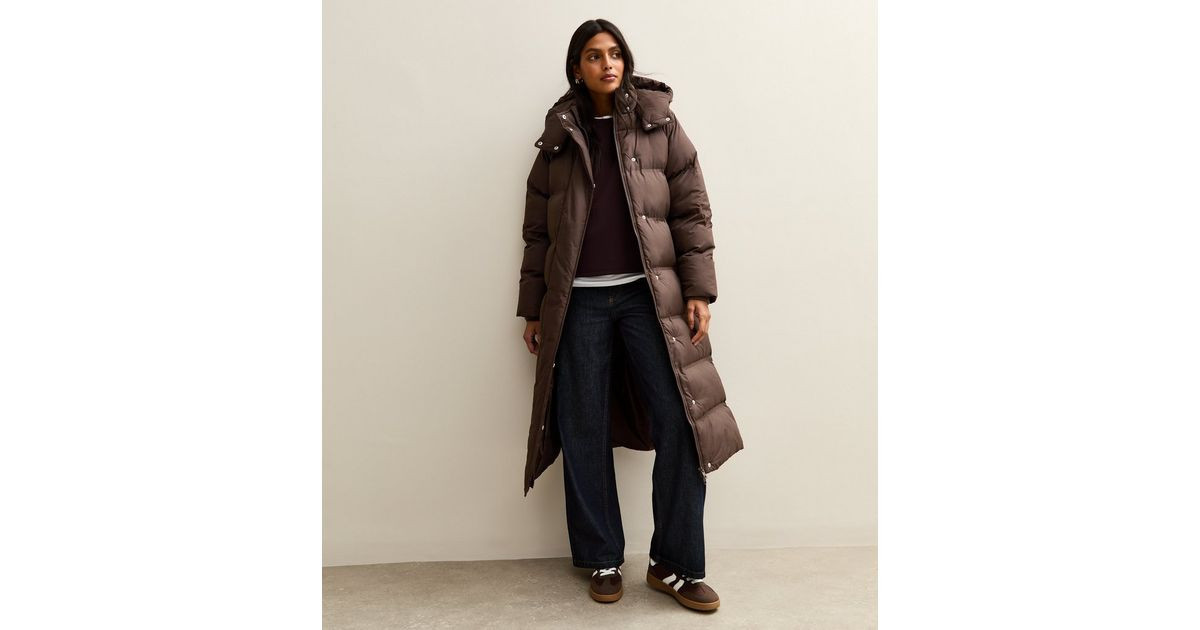 Brown Longline Padded Puffer Coat | New Look | New Look (UK)