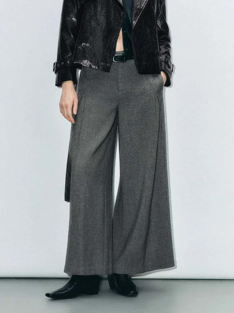 Regular Wide-Leg Pants | Urban Revivo