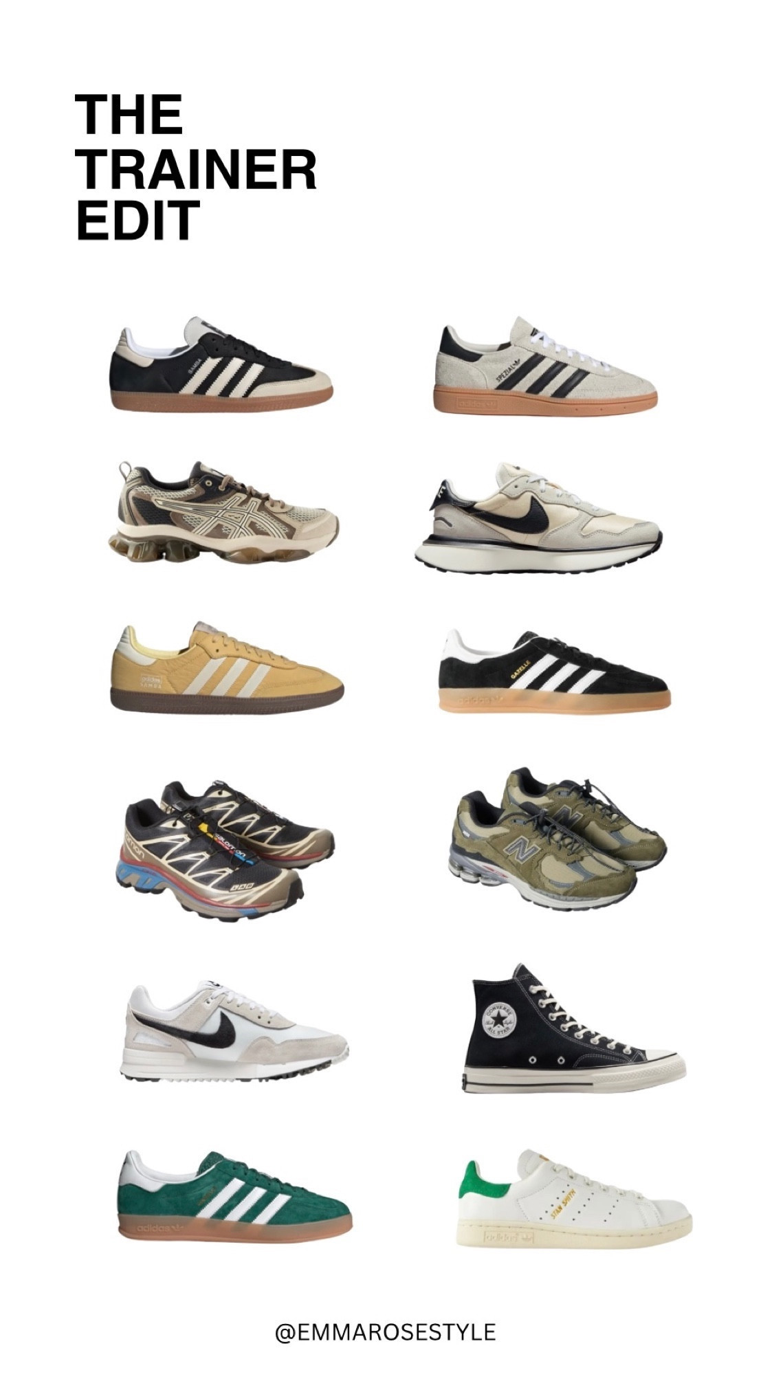 The Trainer Edit, Adidas Trainers, Nike trainers, Adidas Originals, Converse Chuck, ASICS, Adidas Sambas 

#LTKSeasonal #LTKeurope #LTKstyletip