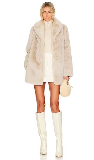 Tatiana Faux Fur Coat in Oatmilk | Revolve Clothing (Global)