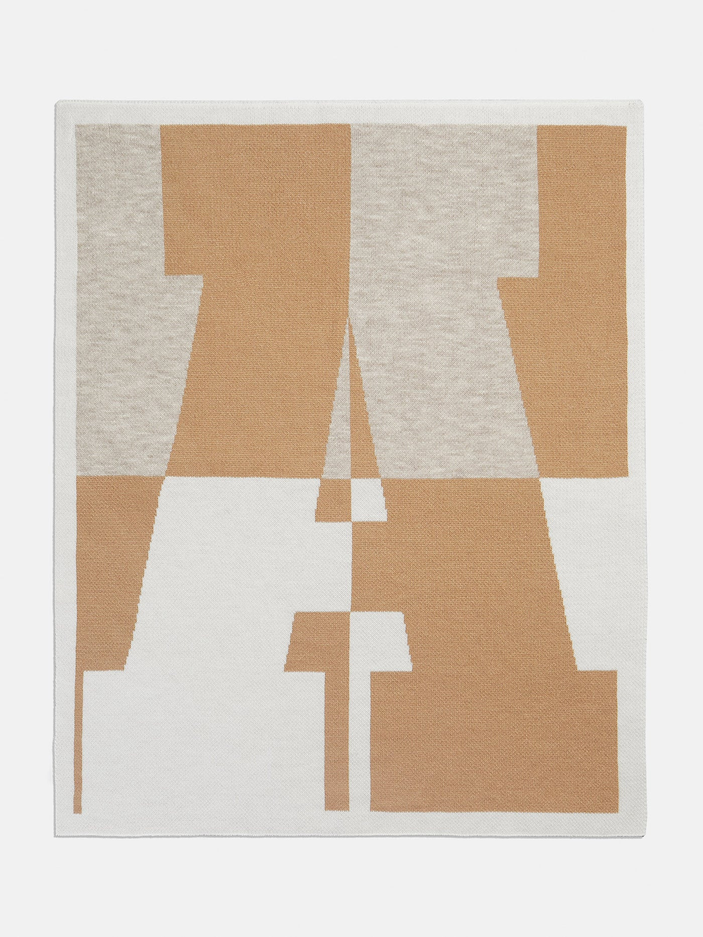 Initial Here Custom Blanket - Gray/Camel | BaubleBar (US)
