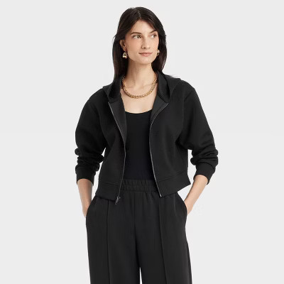 Women's Double Knit Zip Hoodie Sweatshirt - A New Day™ | Target