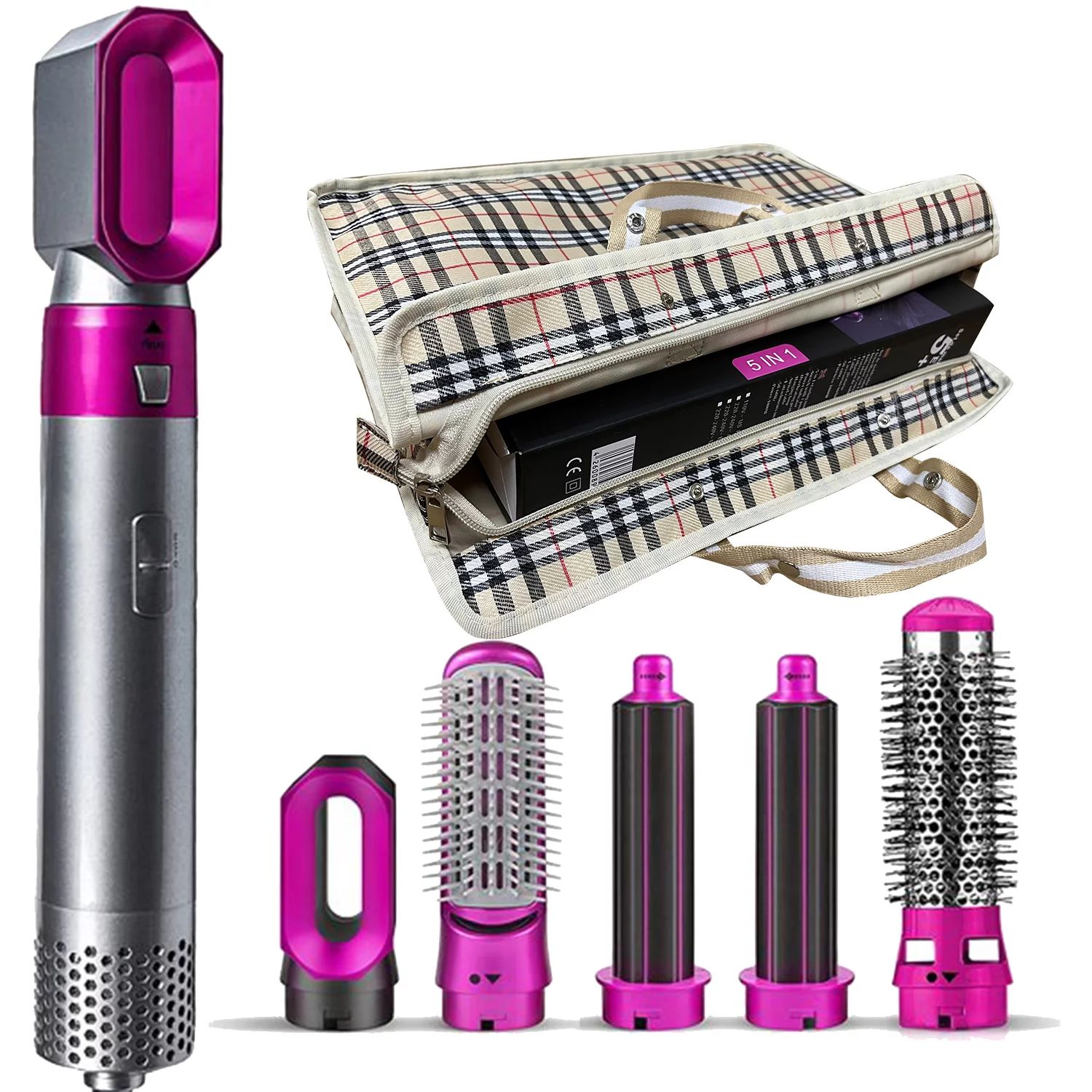Asge 5 in 1 Hair Blower Brush Hairdryer Hair Curler Curling Iron Detachable Hair Airwrap Styler E... | Walmart (US)