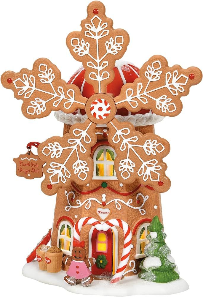 Department 56 North Pole Village Gingerbread Cookie Mill Animated Lit Building, 7.64 Inch, Multic... | Amazon (US)