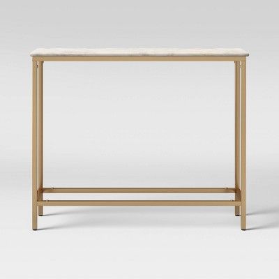 Greenwich Narrow Marble Top Console Brass - Threshold™ | Target