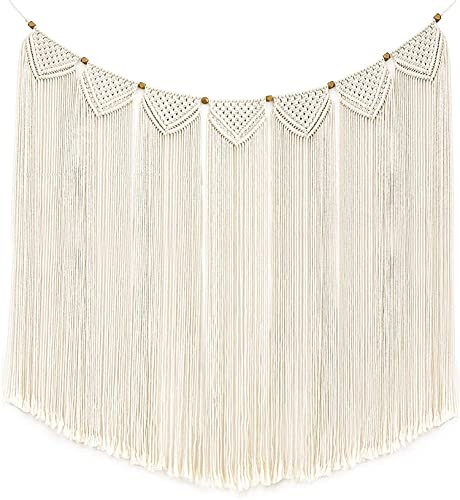 Mkono Large Macrame Wall Hanging Boho Tapestry Curtain Fringe Woven Bohemian Wall Decor Banner Home  | Amazon (US)