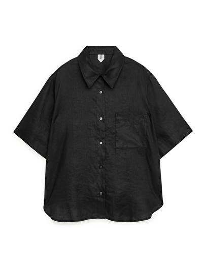 Oversized Linen Shirt - Black - ARKET GB | ARKET