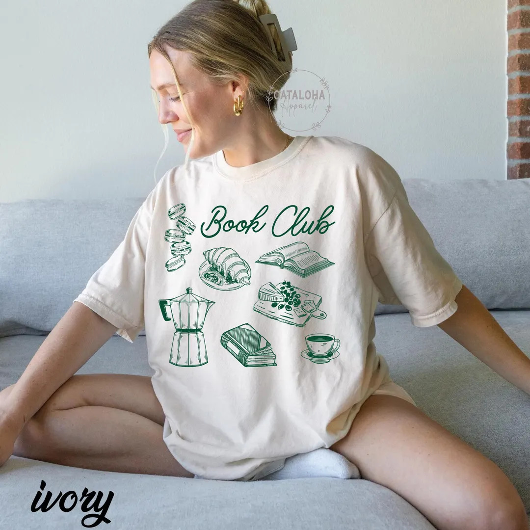 Book Club Shirt, Comfort Colors Aesthetic Book Club Tee, Book Lover Shirt, Book Lover Gift Tee, B... | Etsy (US)