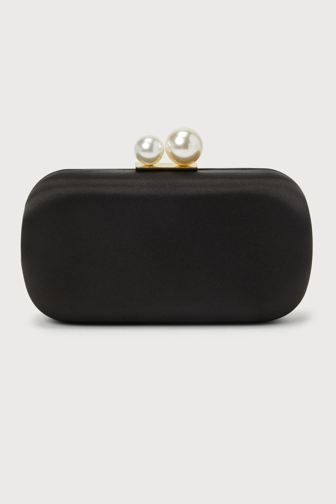 Poised Feelings Black Satin Pearl Box Clutch | Lulus (US)