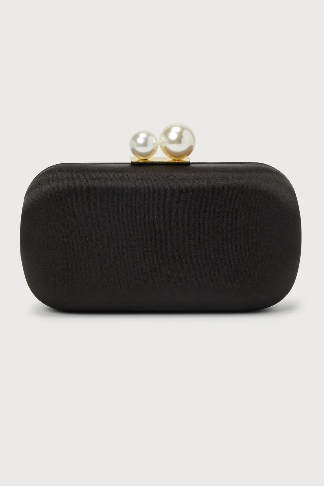 Poised Feelings Black Satin Pearl Box Clutch | Lulus