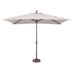 Alaina Modern Classic White Sunbrella Bronze Aluminum Outdoor Umbrella | Kathy Kuo Home