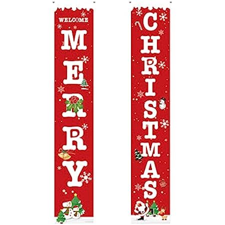 YEHUARIS Christmas Decorations for Outdoor Indoor,Merry Christmas Decor Front Door Porch Banner for  | Amazon (US)