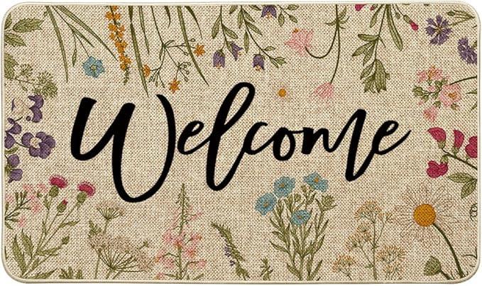 Artoid Mode Wild Flowers Welcome Summer Doormat, Spring Home Decor Low-Profile Switch Rug Door Ma... | Amazon (US)