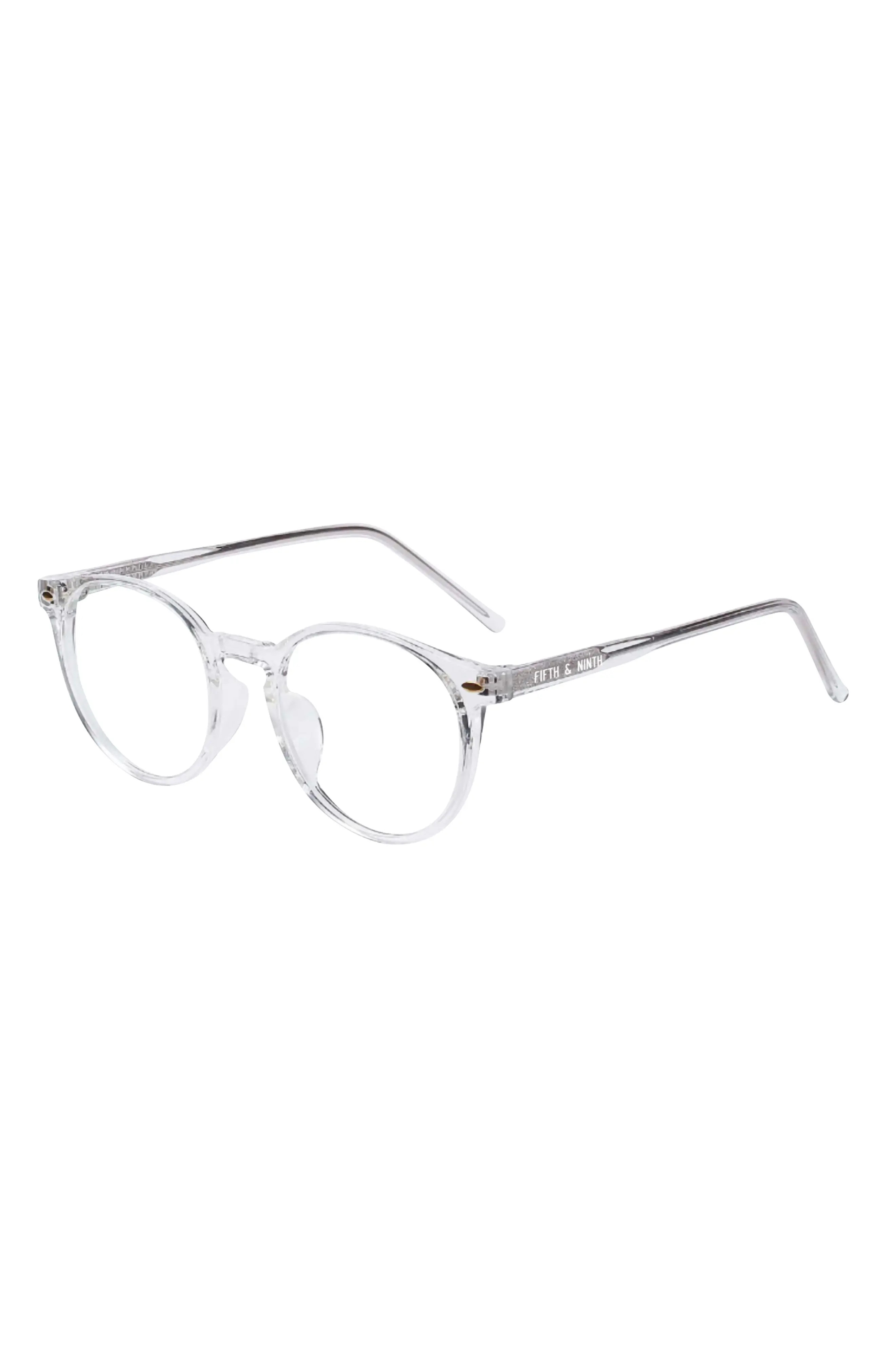 Fifth & Ninth Chandler 46mm Blue Light Filtering Glasses - Clear | Nordstrom