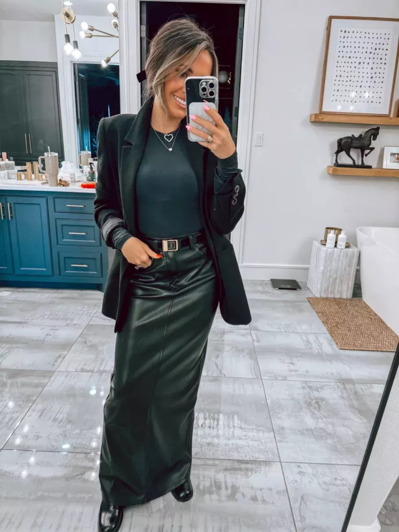 Today's all black look! Winter style - blazer style - long skirt style

#LTKStyleTip #LTKSeasonal #LTKHoliday