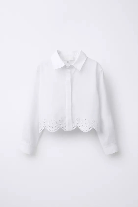 SCHIFFLI HEM SHIRT | Zara US