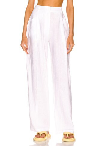AEXAE Linen Trousers in White | FWRD 