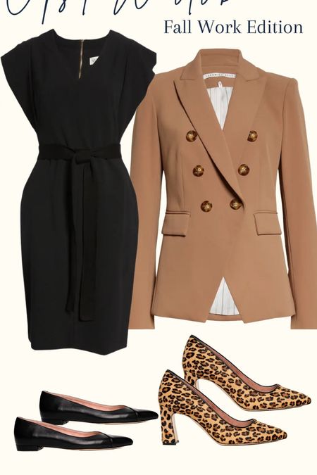 Fall work look / work outfit / black dress / blazer / use code blair10 for 10% off Ally shoes 