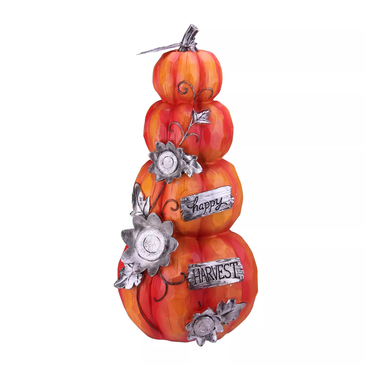 Northlight 18.25” Stacked Pumpkins 'Happy Harvest' Fall Outdoor Decoration | Target