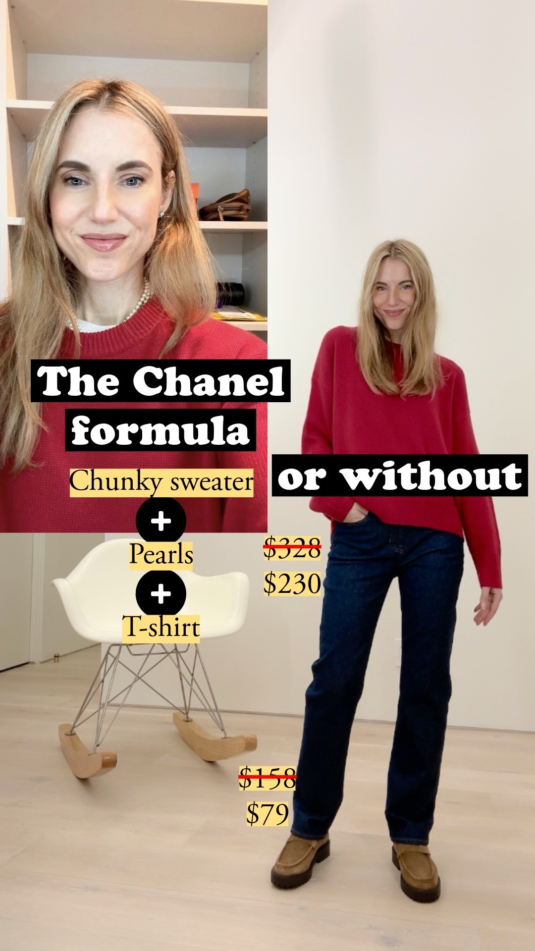 The Chanel formula works with chunky knits, but the right sweater doesn't need pearls to look refined. Shop my picks for sweaters with the structure and quality to stand alone 🧶 @JCrew, @Quince, @BuckMason, straight jeans, ankle jeans, dark rinse denim, chunky cashmere sweater, cashmere crewneck, cherry coded, Chanel, modern classic style, luxury basics, quality knitwear

#LTKWorkwear #LTKSaleAlert #LTKFindsUnder50