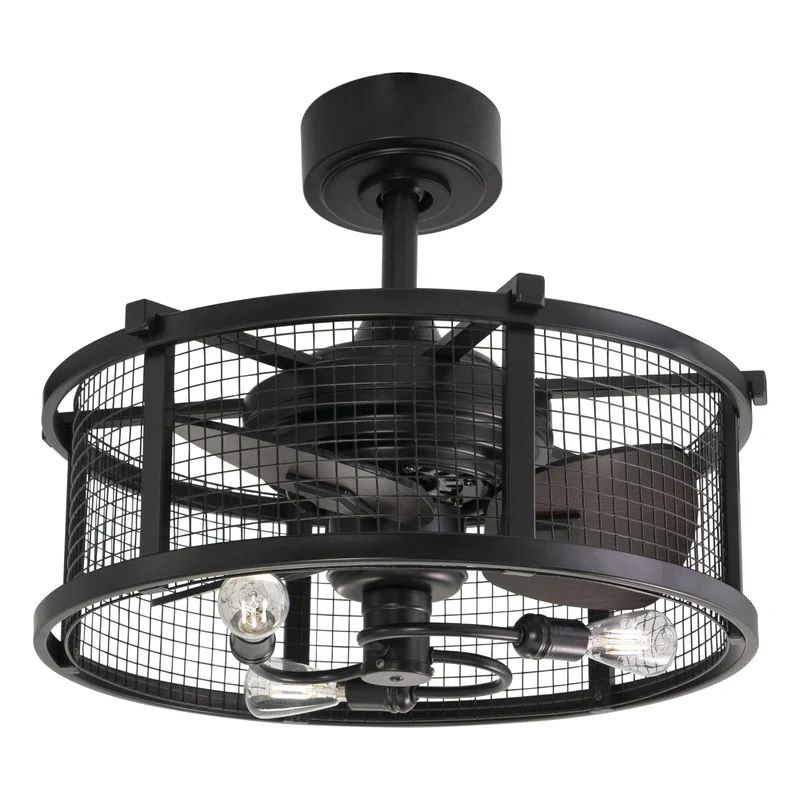 21'' Allegonde 3 - Blade Caged Ceiling Fan with Remote Control and Light Kit Included | Wayfair North America