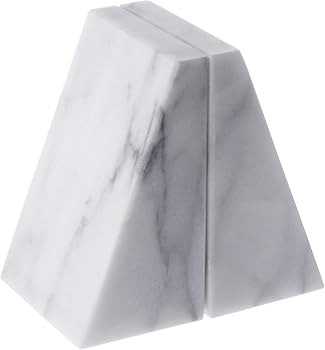 Fox Run Triangular 100% Natural Polished White Marble Bookends 4 x 3 x 6 inches | Amazon (US)