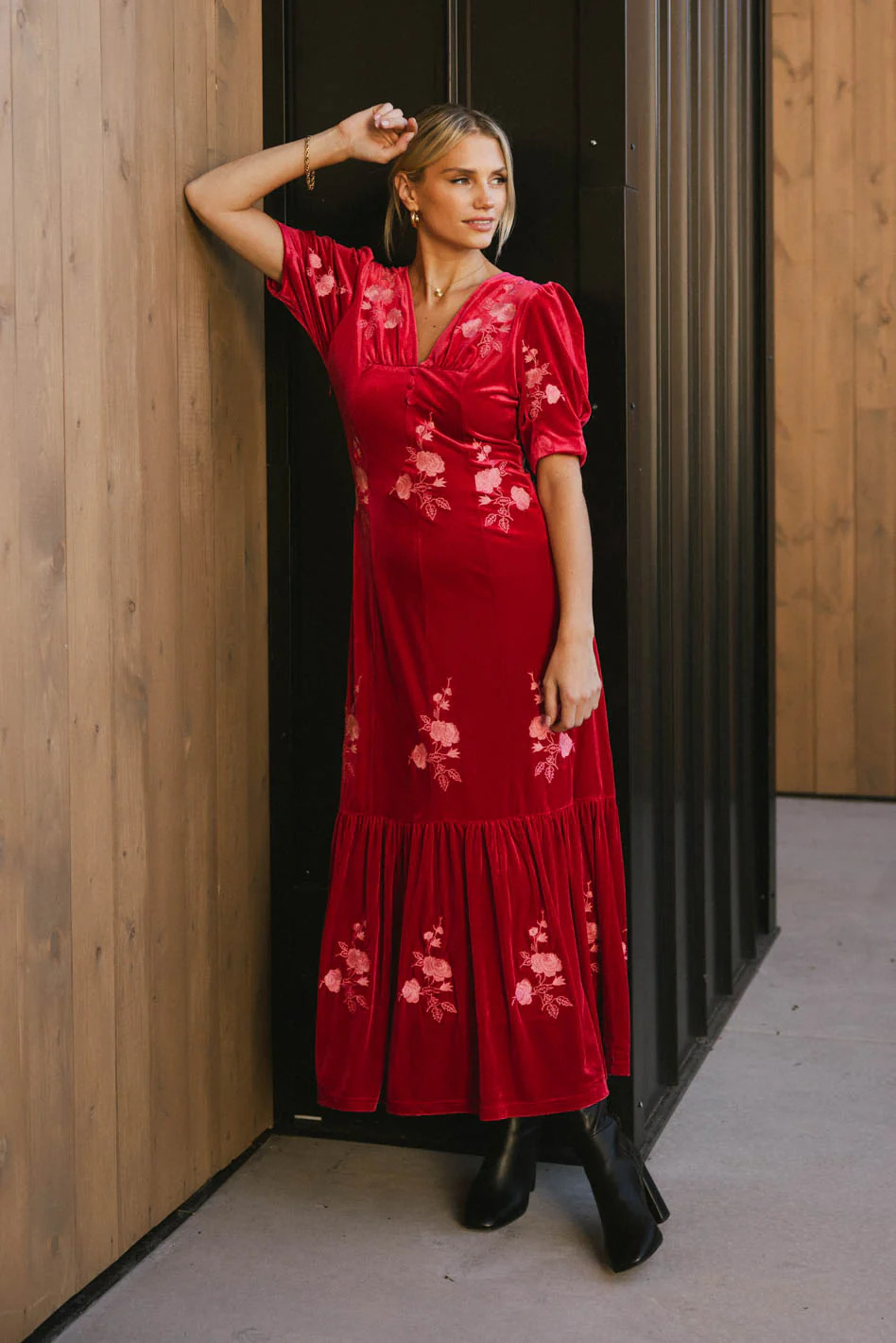 Ratana Velvet Floral Maxi Dress | Böhme US