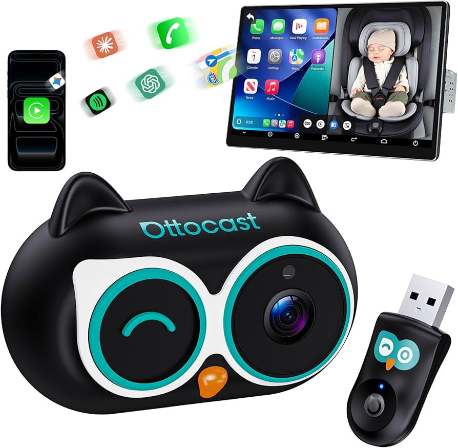 OTTOCAST Cabin Care Baby Car Camera with Wireless CarPlay, 1080P HD Rear Seat Monitor on Car Scre... | Amazon (US)